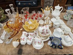 ROYAL OSBORNE, MAYFAIR AND OTHER TEA WARES, DRINKING GLASS AND DECANTERS