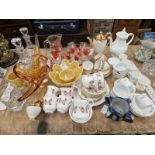 ROYAL OSBORNE, MAYFAIR AND OTHER TEA WARES, DRINKING GLASS AND DECANTERS