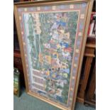 A LARGE INDIAN PAINTED PANEL AND ANOTHER PRINT