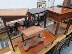 A EDWARDIAN CARD TABLE AND VARIOUS OCCASIONAL FURNITURE