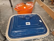 TWO LE CREUSET TUREENS AND COVERS