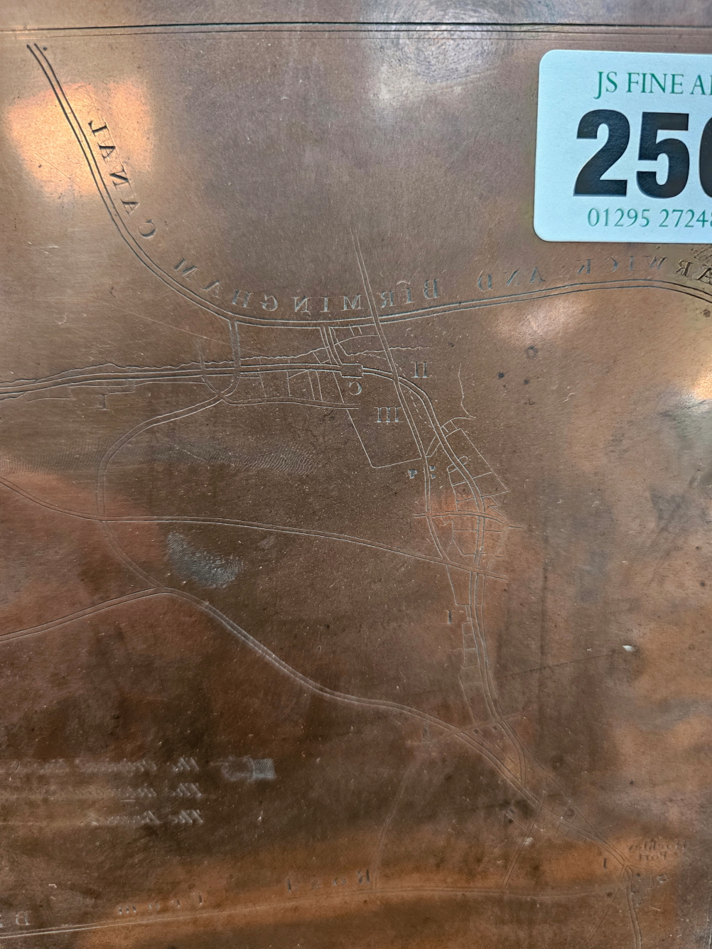 A 6 INCH MAP OF THE NORTH COTSWOLDS, A COPPER PRINTING PLATE OF THE STRATFORD AND AVON CANAL, - Image 4 of 6