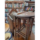 TWO VINTAGE DRESSING MIRRORS AND A NEST OF TABLES.