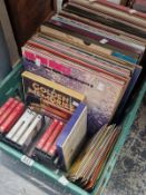 LP AND SINGLE RECORDS TOGETHER WITH CASSETTES, CLASSICAL, SOME JAZZ AND BIG BANDS