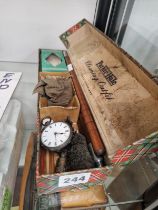 A PARKER HALE SHOTGUN CLEANING KIT TOGETHER WITH A SILVER BACKED POCKET WATCH