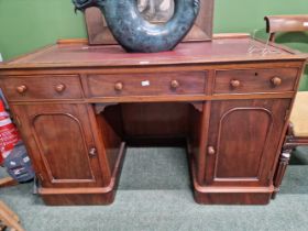 A VICTORIAN MAHOGANY DESK