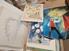 A FOLDER OF WATERCOLOURS BY VARIOUS ARTISTS AND OF VARIOUS SIZES