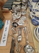 ELECTROPLATE TEA AND COFFEE WARES, CUTLERY ETC