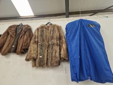 TWO FUR JACKETS TOGETHER WITH ANOTHER ASTRAKHAN