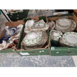 A DEANS SHAMROCK PATTERN PART DINNER SERVICE, A MASONS IRONSTONE JUG AND OTHER CERAMICS