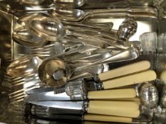 SILVER PLATED CUTLERY, AND OTHER SMALL SLVER ITEMS