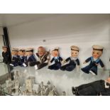 ELEVEN SAILOR DOLLS WITH NAMED CAP BADGES, ONE LABELLED FOR NORAH WELLINGS