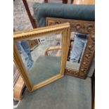 TWO RECTANGULAR MIRRORS IN GILT FRAMES