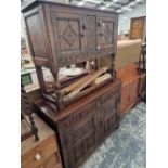 TWO SMALL OAK SIDEBOARDS