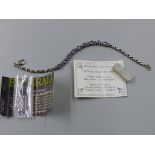 A HALLMARKED SILVER TANZANITE BRACELET, APPROXIMATE GEMSTONE WEIGHT 3.30cts, LENGTH 20cms, WEIGHT