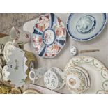 A JAPANESE IMARI DISH, A CHINESE BLUE AND WHITE BOWL, A MONTEITH, ENGLISH SAUCE TUREENS, ETC.