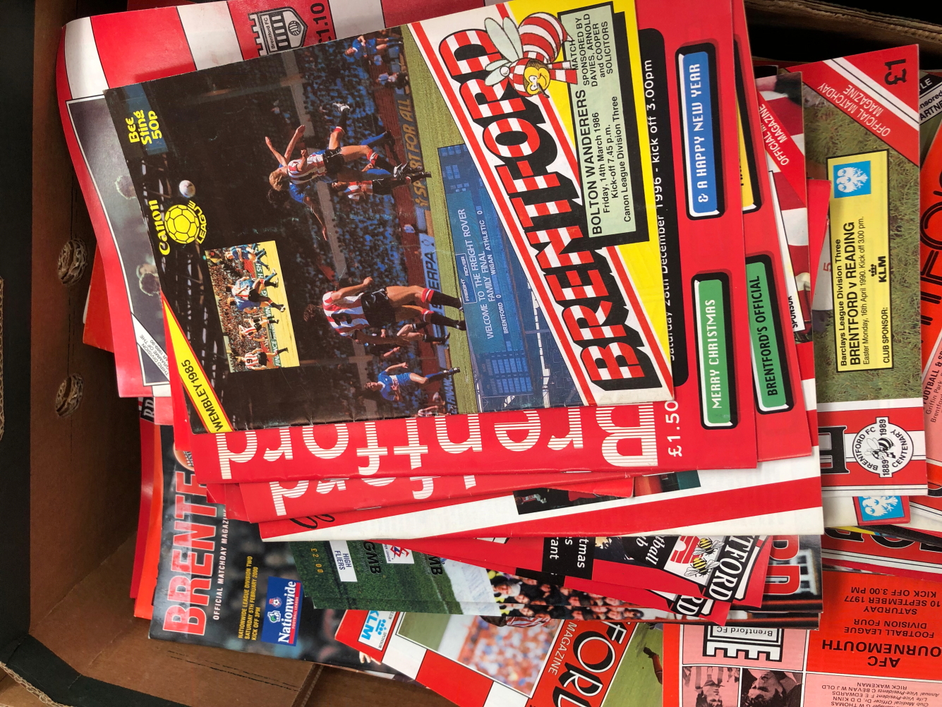 A LARGE COLLECTION OF FOOTBALL PROGRAMMES AND MEMORABILIA, BRENTFORD, HALIFAX, PORTSMOUTH, - Image 6 of 10