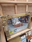 A VICTORIAN SMALL OVERMANTLE MIRROR.