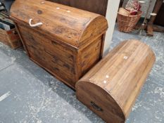 TWO LARGE DOME TOP TRUNKS
