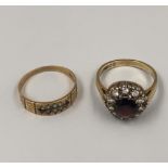 A VICTORIAN 9ct HALLMARKED RING DATED 1891 BIRMINGHAM, FINGER SIZE M, TOGETHER WITH A 9ct HALLMARKED