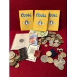 A SMALL COLLECTION OF GB COINS AND BANK NOTES
