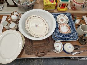 A GRADED SET OF THREE BESWICK FLYING DUCKS, VARIOUS PLATTERS, ATLAS TEA WARES, ELECTROPLATE