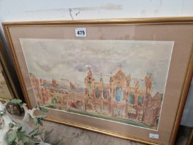 DAVID GARLAND, KEBLE COLLEGE, WATERCOLOUR, INSCRIBED VERSO