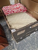 TWO TRAYS OF TEXTILES AND LINEN