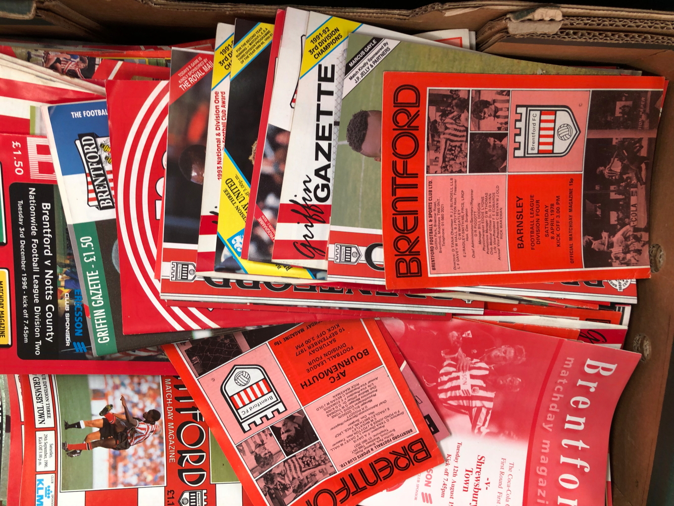 A LARGE COLLECTION OF FOOTBALL PROGRAMMES AND MEMORABILIA, BRENTFORD, HALIFAX, PORTSMOUTH, - Image 3 of 10