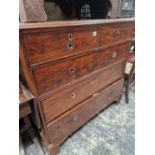 A 19TH CENURY MAHOGANY CHEST OF DRAWERS