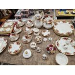 ROYAL ALBERT OLD COUNTRY ROSES PATTERN WARES TOGETHER WITH A CLOCK