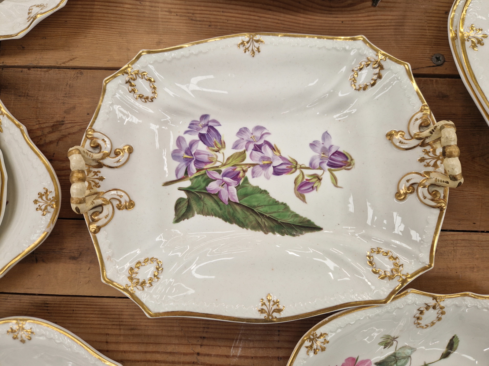 A FINE EARLY 19th C. PORCELAIN DESSERT SERVICE, HAND PAINTED WITH NAMED FLORAL BOTANICAL SPECIMENS - Image 8 of 58