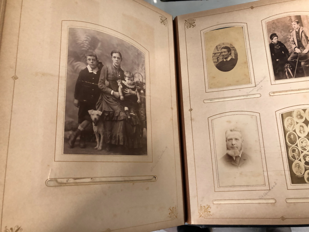 TWO LATE VICTORIAN ALBUMS OF FAMILY PHOTOGRAPHS - Image 40 of 46