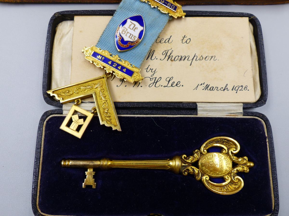 A GILDED CASED KEY, ENGRAVED MAR 1st 1928, OPENED BY MISS E.M. THOMPSON, THE REVERSE WESLEYAN - Image 2 of 8