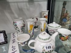 A COLLECTION OF PORTMEIRION VASES, BOWLS AND A TEA POT
