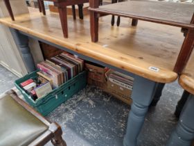 A VICTORIAN STYLE PINE KITCHEN TABLE