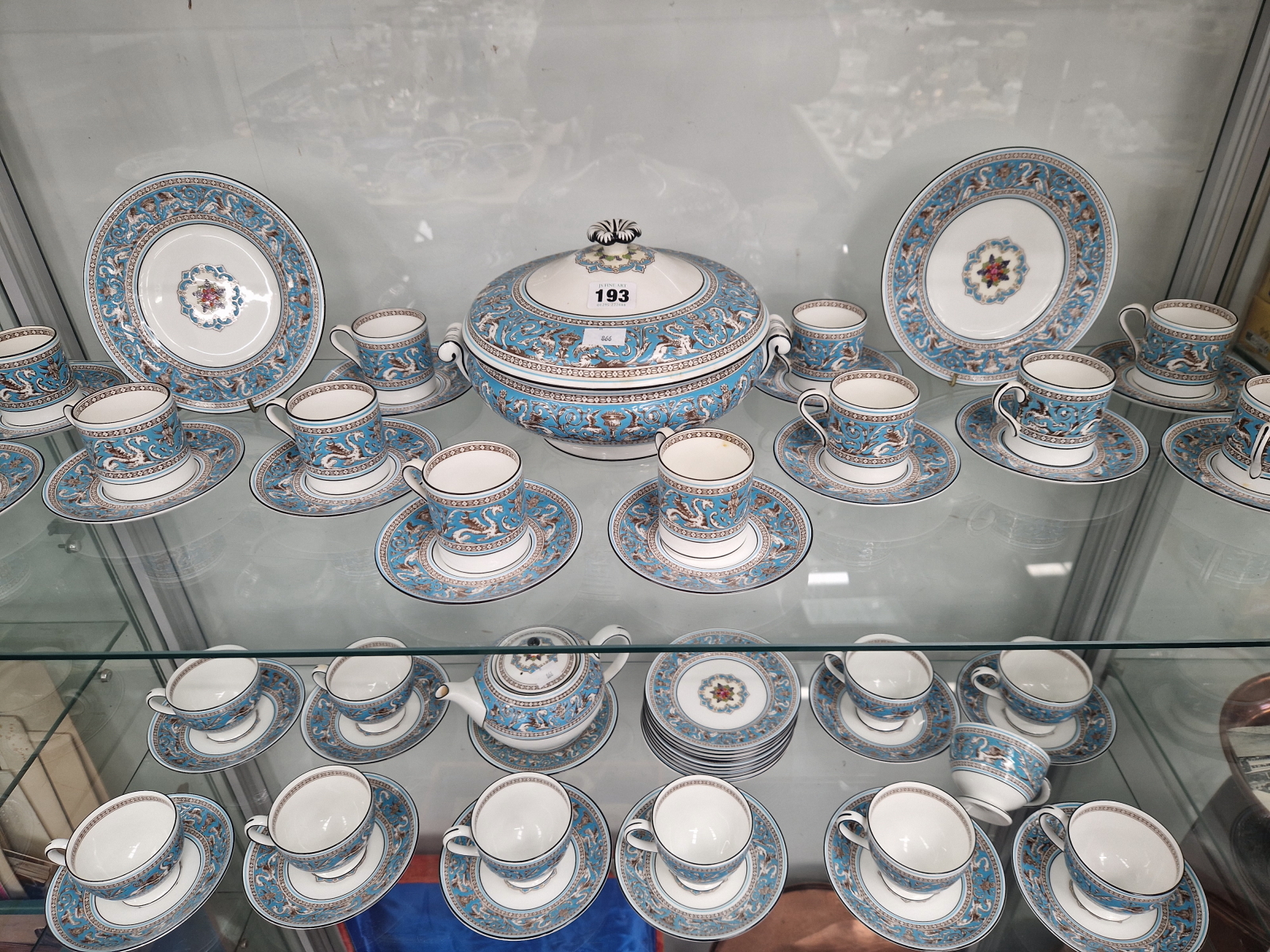 A WEDGWOOD FLORENTINE PATTERN TEA AND COFFEE SET