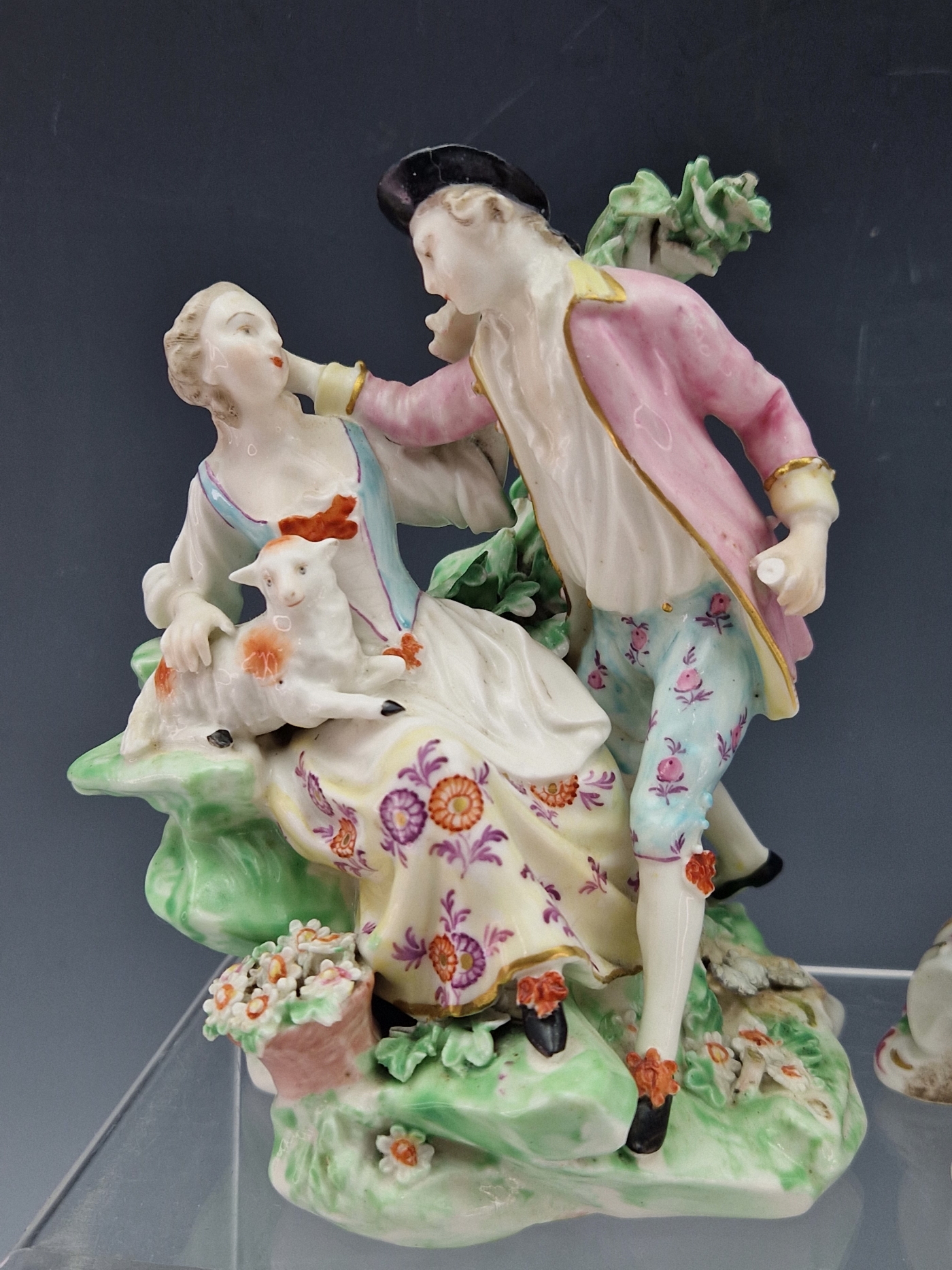A PAIR OF PATCH MARK DERBY FIGURES SEATED ON FOOTED BASES, SHE REPRESENTING SUMMER AND HE WINTER. - Image 12 of 15