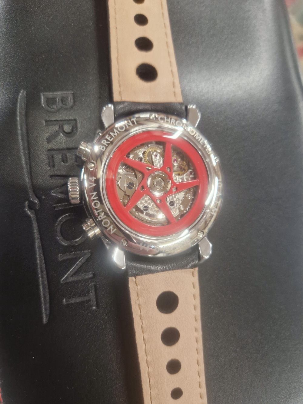 A BREMONT NORTON V4 SS LIMITED EDITION CHRONOMETER WRIST WATCH NO.042/200. AS NEW COMPLETE WITH - Image 9 of 14