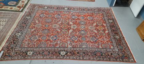 AN ANTIQUE PERSIAN MAHAL CARPET 376 x 283cm.