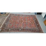 AN ANTIQUE PERSIAN MAHAL CARPET 376 x 283cm.