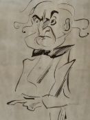 MAX BEERBOHM (1872-1956), A CARTOON PORTRAIT OF WILLIAM GLADSTONE, INK, LABELLED VERSO. 23.5 x