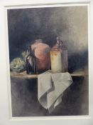 ELIOT YORKE (1805-1885), STILL LIFE OF VESSELS AND A CLOTH, WATERCOLOUR, 21 x 29.5cm.