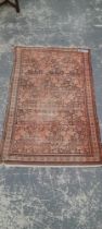 AN ANTIQUE PERSIAN MALAYER RUG 200 x 130 cm.