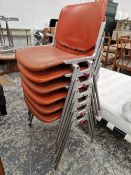 A SET OF SIX RETRO STACKING CHAIRS AFTER GIANCARLO PIRETTI