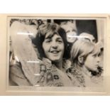 PHILIP TOWNSEND SIGNED PHOTOGRAPHIC PRINT OF PAUL McCARTNEY & JANE ASHER 1966, 26 X 28 CM FRAMED.