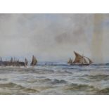 MANNER OF THOMAS BUSH HARDY (1842-1897), SAILING SHIPS IN CHOPPY SEAS, BEARS SIGNATURE AND DATE 1894