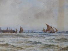 MANNER OF THOMAS BUSH HARDY (1842-1897), SAILING SHIPS IN CHOPPY SEAS, BEARS SIGNATURE AND DATE 1894