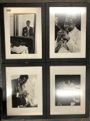 JAZZ - 10 FRAMED BLACK & WHITE PRINTS OF VARIOUS JAZZ MUSICIANS INCLUDING; SONNY ROLLINS, MILES