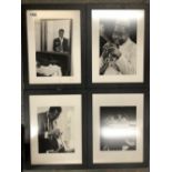 JAZZ - 10 FRAMED BLACK & WHITE PRINTS OF VARIOUS JAZZ MUSICIANS INCLUDING; SONNY ROLLINS, MILES